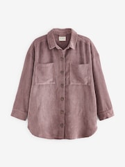 Mauve Purple Corduroy Lightweight Shacket - Image 5 of 6