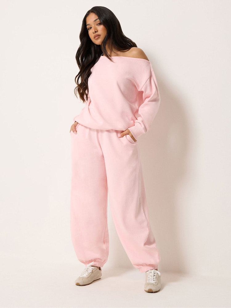 PixieGirl Petite Pink Off Shoulder Sweatshirt - Image 2 of 6 PixieGirl Petite Pink Off Shoulder Sweatshirt - Image 2 of 6