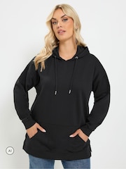 Yours Curve Black Drawstring Hoodie - Image 1 of 6