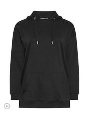 Yours Curve Black Drawstring Hoodie - Image 5 of 6