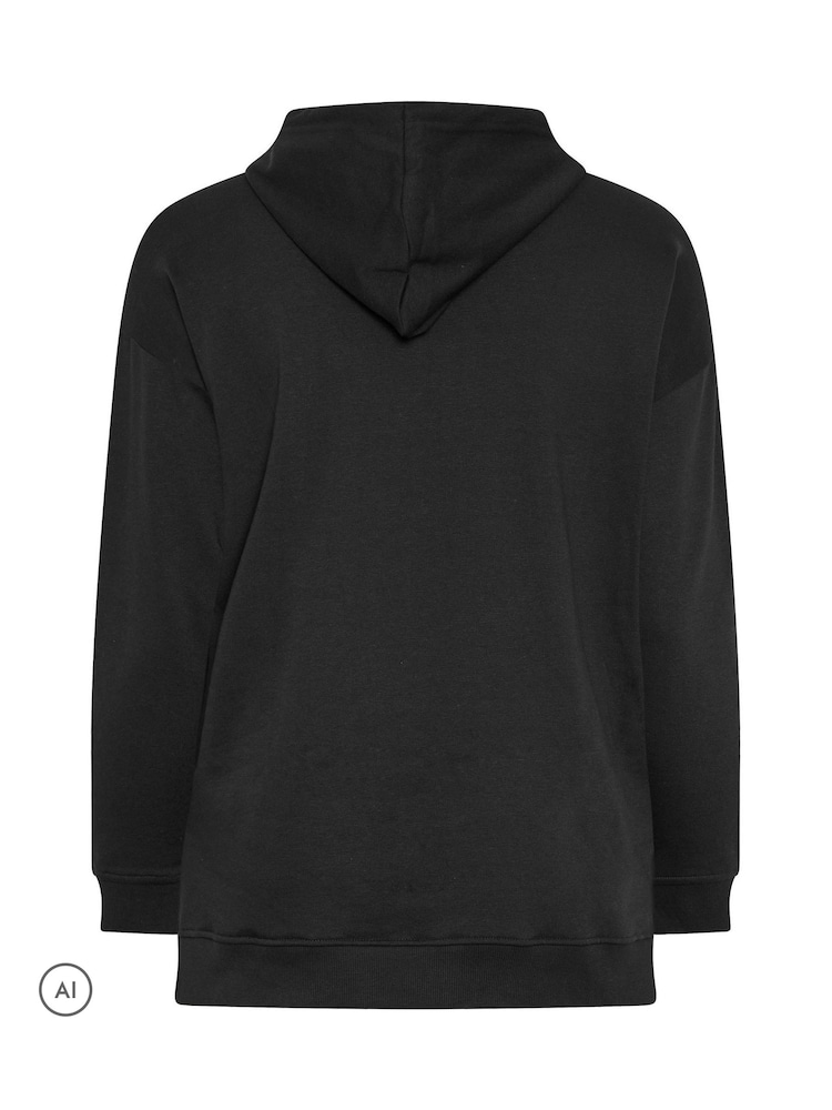 Yours Curve Black Drawstring Hoodie - Image 6 of 6 Yours Curve Black Drawstring Hoodie - Image 6 of 6