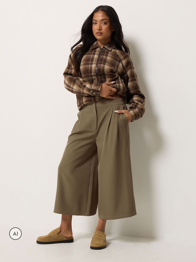 PixieGirl Petite Brown Wide Leg Culottes - Image 1 of 7 PixieGirl Petite Brown Wide Leg Culottes - Image 1 of 7