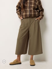 PixieGirl Petite Brown Wide Leg Culottes - Image 2 of 7
