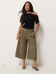 PixieGirl Petite Brown Wide Leg Culottes - Image 5 of 7