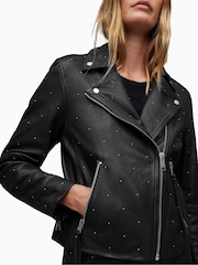 AllSaints Dalby Pinstud Biker Jacket - Image 4 of 6