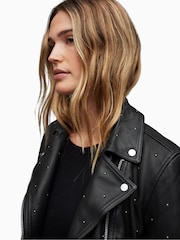 AllSaints Dalby Pinstud Biker Jacket - Image 5 of 6