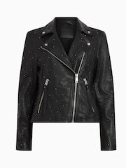 AllSaints Dalby Pinstud Biker Jacket - Image 6 of 6