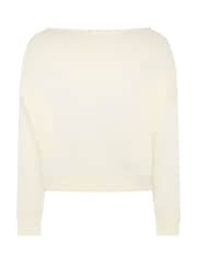 Yours Curve Cream New York Off Shoulder Sweatshirt - Image 6 of 6