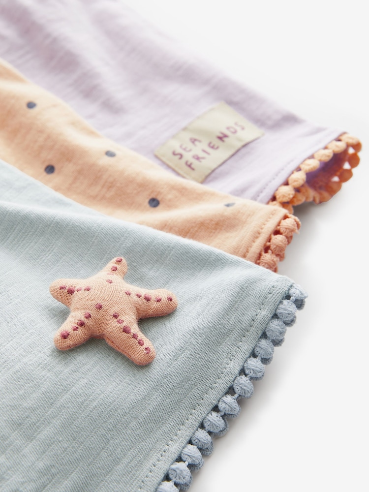 Blue 100% Cotton Shorts 3 Pack (3mths-7yrs) - Image 6 of 6