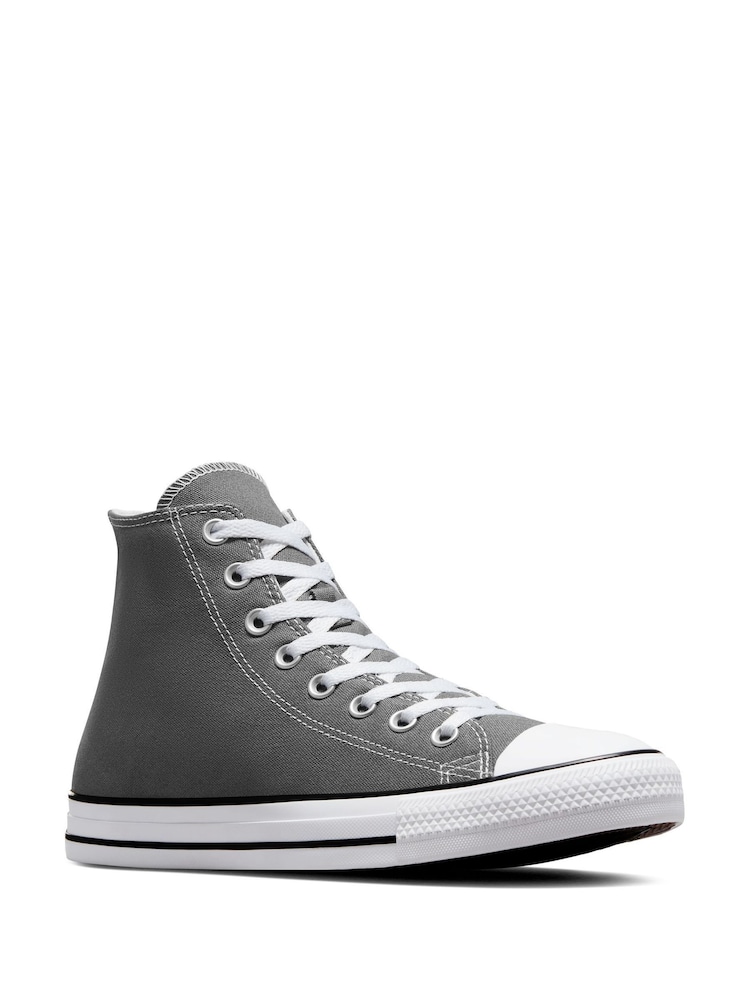 رمادي - حذاء رياضي بقبة مرتفعة Chuck Taylor All Star من Converse - Image 3 of 8