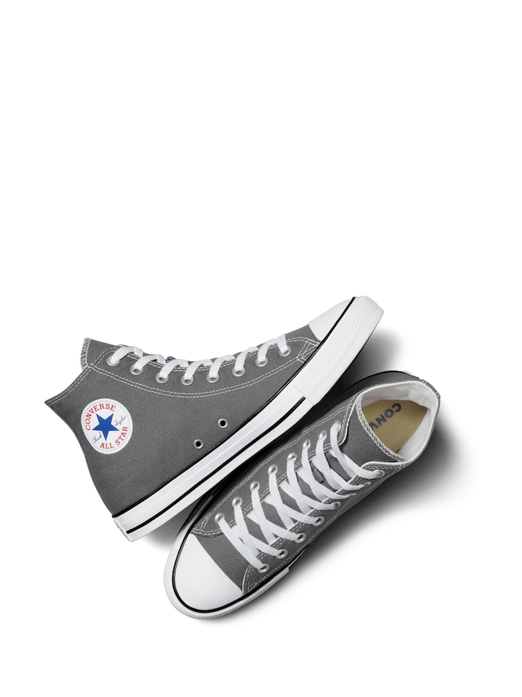 رمادي - حذاء رياضي بقبة مرتفعة Chuck Taylor All Star من Converse - Image 5 of 8