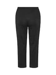 Yours Curve Black Cotton Wide Leg Trousers - Image 6 of 6