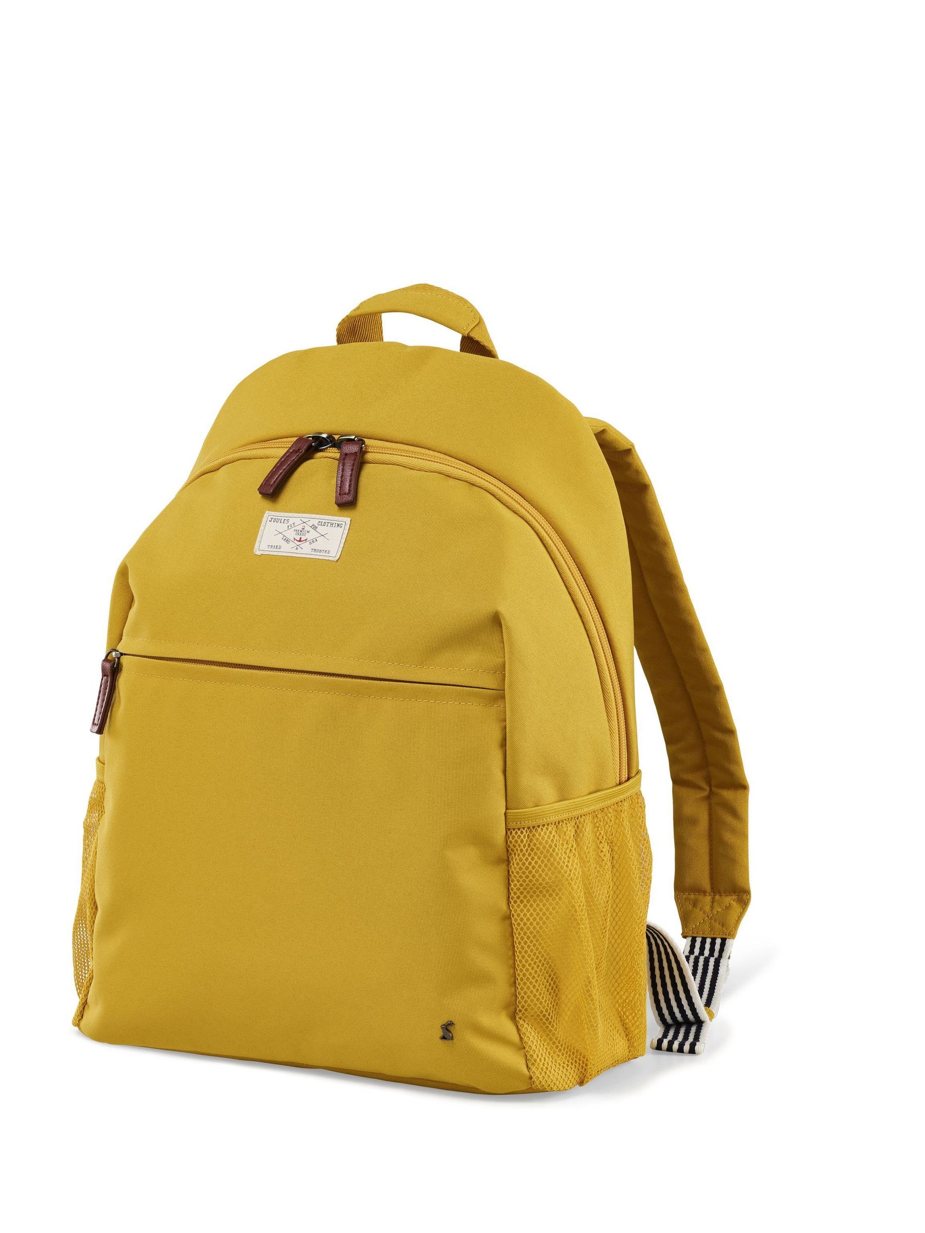 Yellow travel backpack top