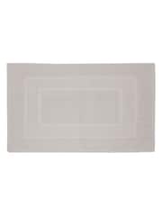 Laura Ashley Dove Grey Cotton Border 100% Cotton Bath Mat - Image 1 of 2