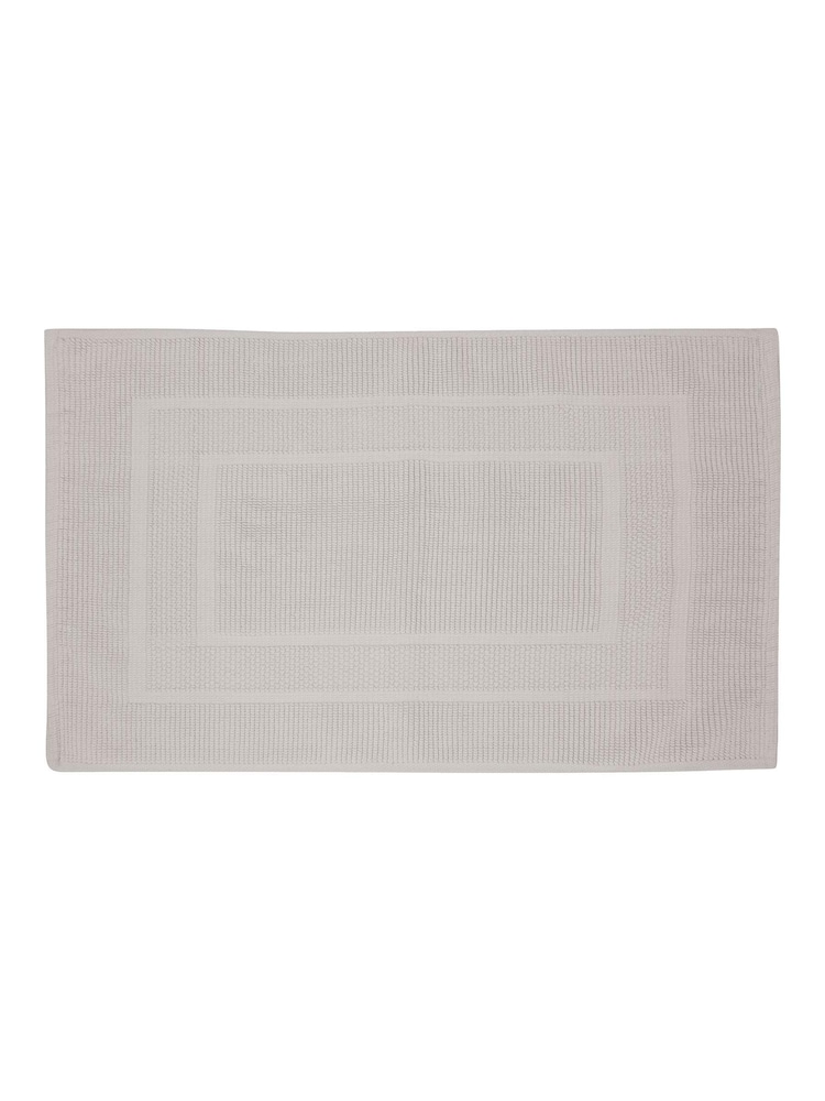 Laura Ashley Dove Grey Cotton Border 100% Cotton Bath Mat - Image 2 of 2