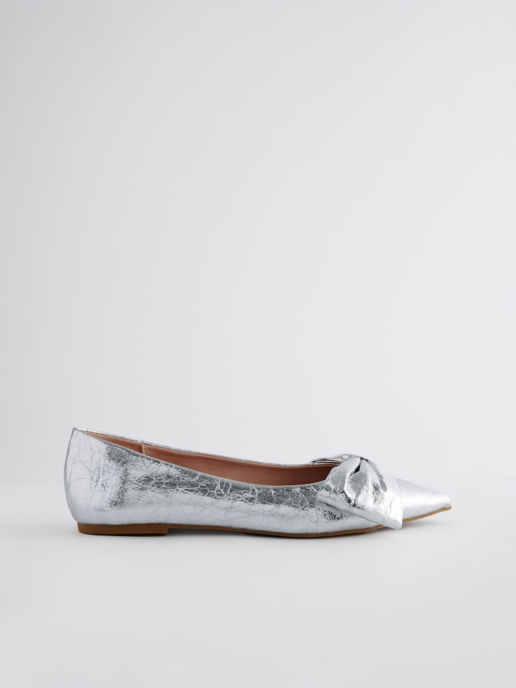 Silber - Forever Comfort® Spitze Ballerinas mit Schleife - Image 2 of 5