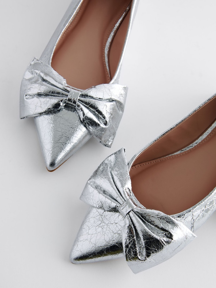 Silber - Forever Comfort® Spitze Ballerinas mit Schleife - Image 4 of 5