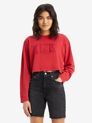 Levi's® kurz geschnittenes Langarm-Football-T-Shirt aus 100 % Baumwolle - Bild 1 von 6