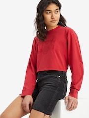 Levi's® kurz geschnittenes Langarm-Football-T-Shirt aus 100 % Baumwolle - Bild 4 von 6