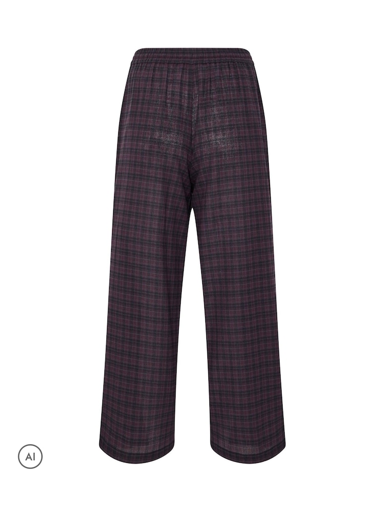 PixieGirl Petite Red Brushed Check Wide Leg Trousers - Image 6 of 6 PixieGirl Petite Red Brushed Check Wide Leg Trousers - Image 6 of 6