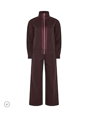 Rouge - PixieGirl Petite Satin Trim Wide Leg Trousers & Jacket Set - Image 6 sur 7
