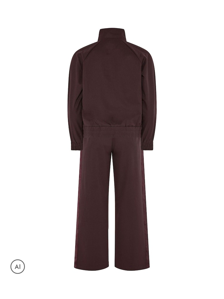 Rouge - PixieGirl Petite Satin Trim Wide Leg Trousers & Jacket Set - Image 7 sur 7