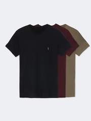 AllSaints Black Tonic Short Sleeve Crew Neck T-Shirt 3 Pack - Image 1 of 8