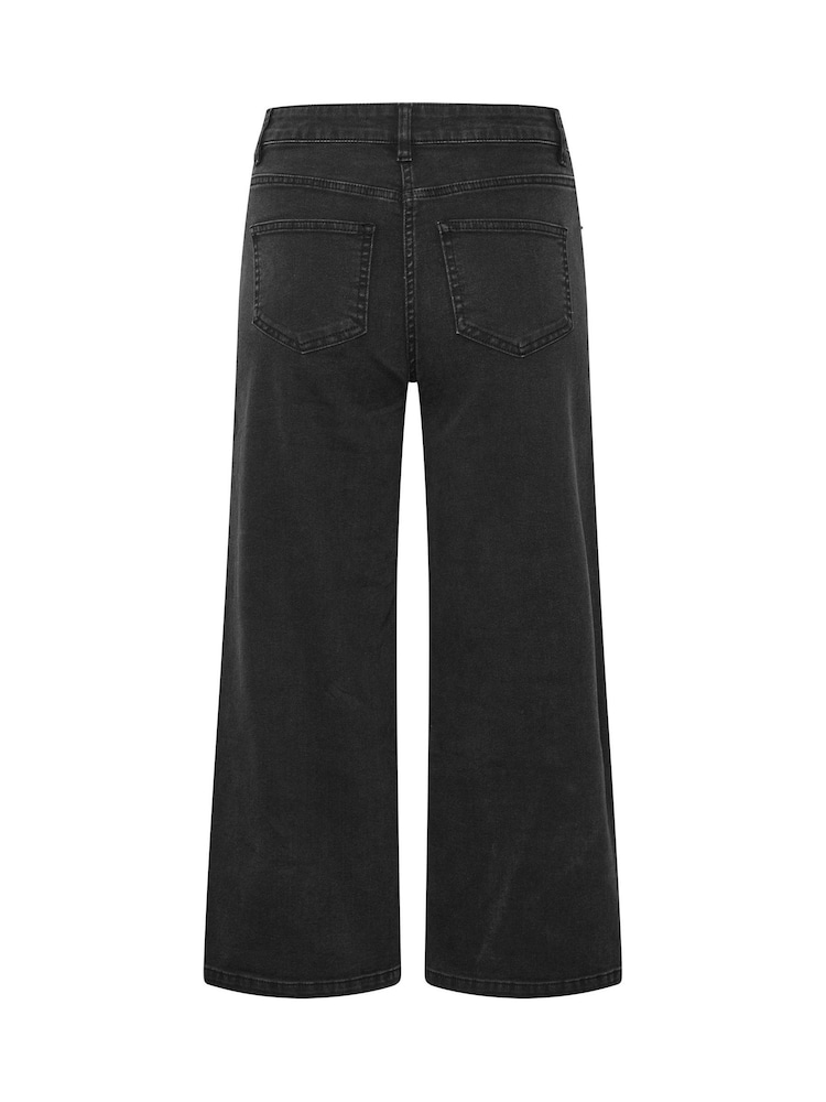 PixieGirl Petite Black Stretch Wide Leg Jeans - Image 6 of 6