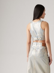 Levi's® Optical Illusion Silver Mona Denim Corset 100% Cotton Vest - Image 2 of 6