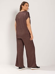 بني - Yours Curve Formal Trousers - صورة 3 من 7