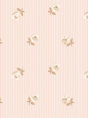 Cath Kidston Pink Rose Spaced Stripe 10M Wallpaper - Image 2 of 5