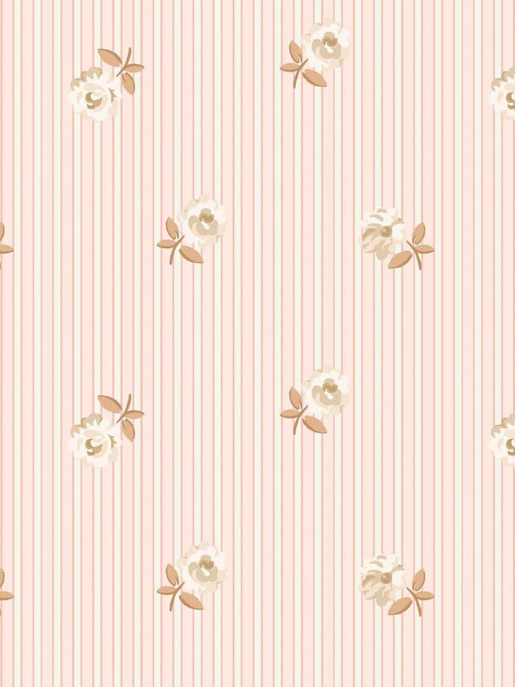 Cath Kidston Pink Rose Spaced Stripe 10M Wallpaper - Image 2 of 5