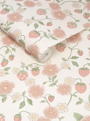Cath Kidston Pink Strawberry 10M Wallpaper - Image 3 of 6