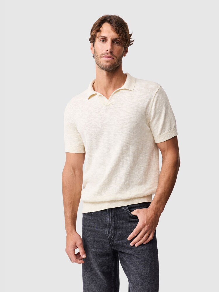 Rodd & Gunn Natural Poison Bay Knitted Polo Shirt - Image 1 of 5