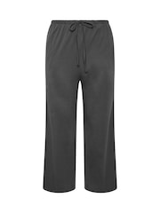 Yours Curve Grey Cotton Wide Leg Trousers - Image 5 of 6