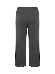 Yours Curve Grey Cotton Wide Leg Trousers - Image 6 of 6