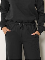 PixieGirl Petite Black Sweat Wide Leg Jumpsuit - Image 3 of 6