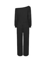 PixieGirl Petite Black Sweat Wide Leg Jumpsuit - Image 6 of 6