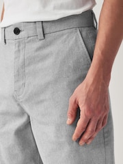 Light Blue Texture Straight Fit Stretch Chinos Shorts - Image 1 of 5