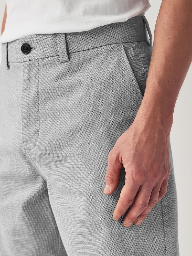 Textura azul claro - Corte recto - Pantalones cortos chinos elásticos - Imagen 1 de 5 Textura azul claro - Corte recto - Pantalones cortos chinos elásticos - Imagen 1 de 5