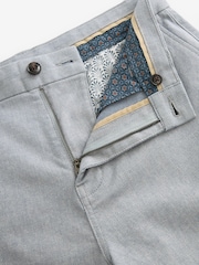 Light Blue Texture Straight Fit Stretch Chinos Shorts - Image 3 of 5