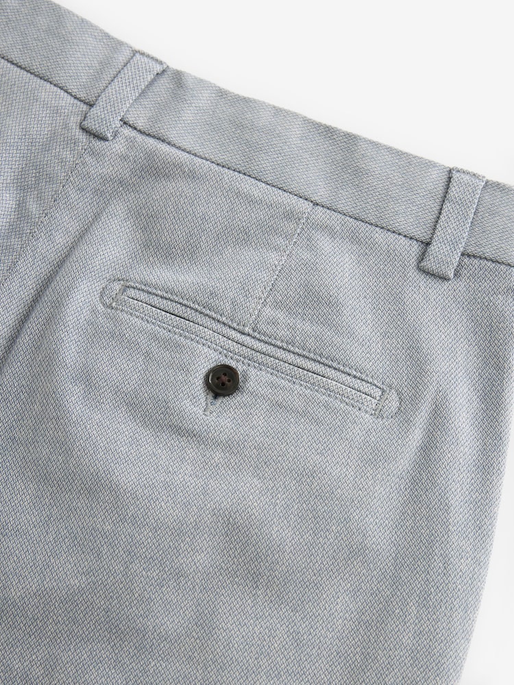 Light Blue Texture Straight Fit Stretch Chinos Shorts - Image 5 of 5