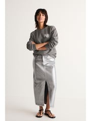 Charcoal Grey Lost Souls Back Graphic Washed Slogan Sweatshirt - Image 2 of 5