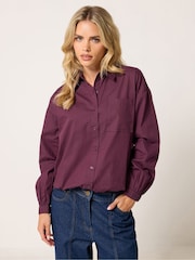 PixieGirl Petite Red Cotton Poplin Shirt - Image 1 of 6