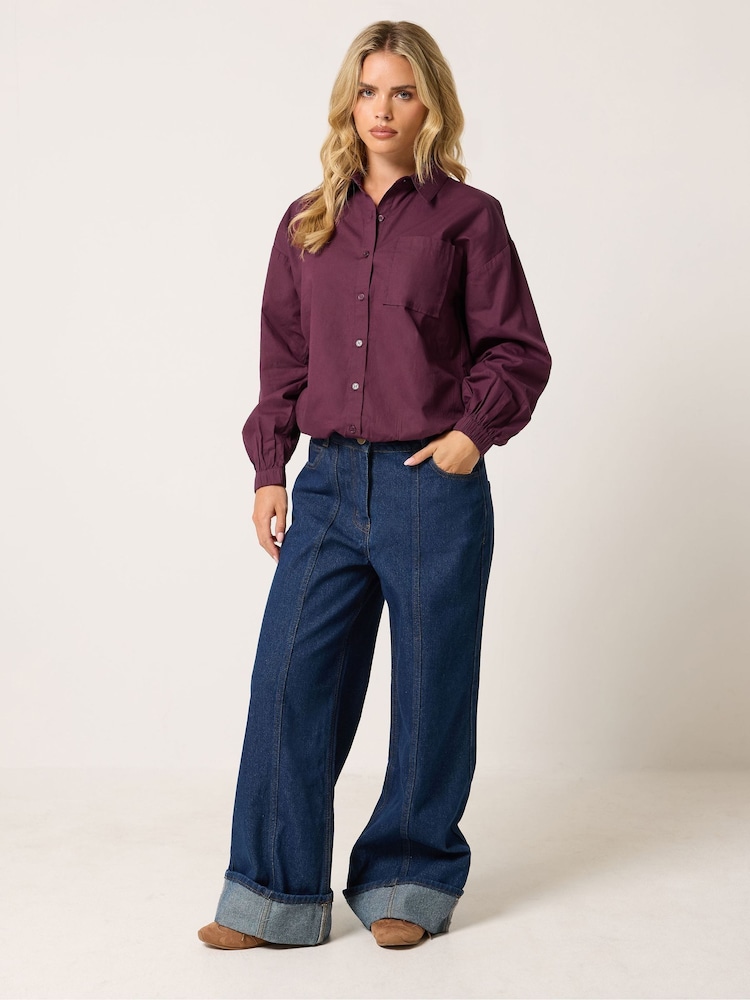PixieGirl Petite Red Cotton Poplin Shirt - Image 2 of 6