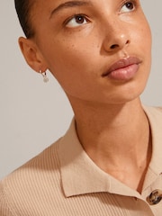 PILGRIM Silver Chayenne Hoop Pendant Earrings - Image 1 of 2