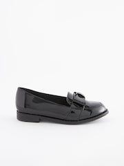 Black Patent School Bow Loafers - Image 2 of 6