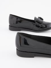 Black Patent School Bow Loafers - Image 5 of 6