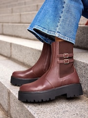 Burgundy Red Forever Comfort® Chunky Platform Ankle Boots - Image 1 of 9