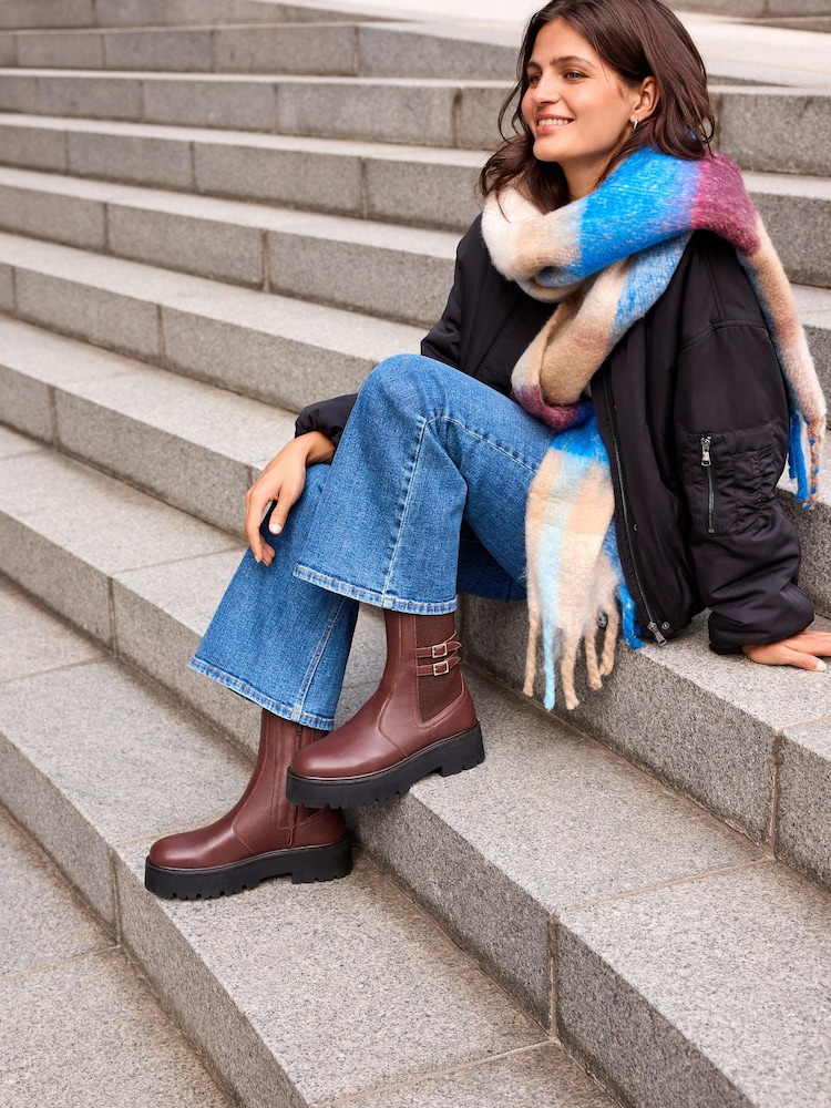 Burgundy Red Forever Comfort® Chunky Platform Ankle Boots - Image 2 of 9